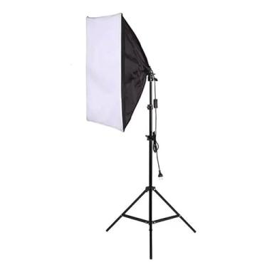 Imagem de Softbox 50x70cm com Tripé e Soquete E27 para Luz de LED Portátil – Iluminação Contínua Ideal para Gravar Vídeo(1PC)