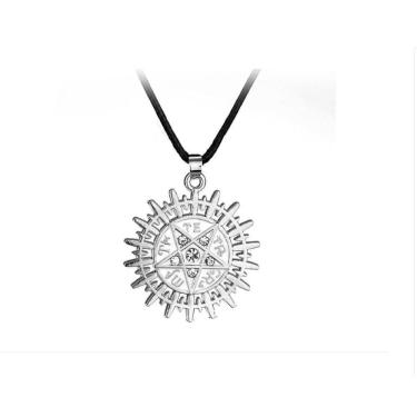 Imagem de Pingente Pentagrama Estrela 5 Pontas E Cordão De Couro Colar