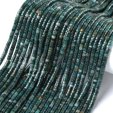 Imagem de 2 x 4 mm, 155 peças, cilindro de tubo de ágata musgo, Rondelle, abaco, disco, espaçador, contas soltas para fazer joias, pulseira, acessórios DIY