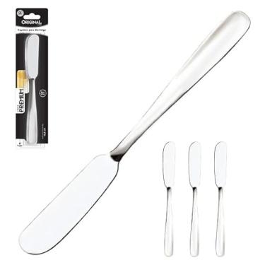 Imagem de Kit 3 Espátulas para Manteiga, Requeijão, Geléia, Patê, Inox Linha Premium c/ 3 Peças Elegante Multiuso Resistente Espalha com Facilidade Perfeito para o Dia a Dia