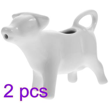 Imagem de Baluue Jarra de Creme de Cerâmica Com Alça, Jarras de Porcelana para Creme, Jarra de Leite Em Formato de Cachorrinho, Jarra para Molho, Calda de Leite, Molho para Servir, 40ml
