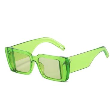 Imagem de Óculos de sol vintage da moda, masculino e feminino, pernas largas, retangular, degradê (C5)