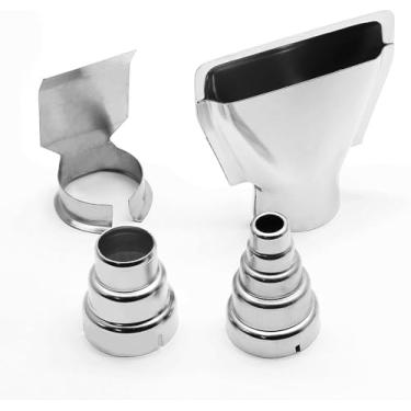 Imagem de Kit de bicos de pistola de calor 4 peças, kit de pistola de solda inferior de 35 mm M18 acessórios de pistola de calor acessórios de solda refletor de aço inoxidável resistente ao calor para pistola