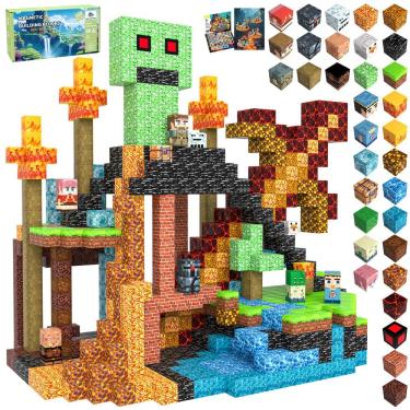 Imagem de Blocos magnéticos SSAWER 100 PCS Building Blocks Kids 3-12