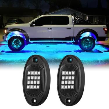 Imagem de LD DARKEAGLE 2 cápsulas de substituição danificadas para luzes de rocha LED RGB segmentadas 12 V, luz de brilho multicolorido, à prova d'água, neon para caminhões Jeep, quadriciclo, UTV, carrinho de