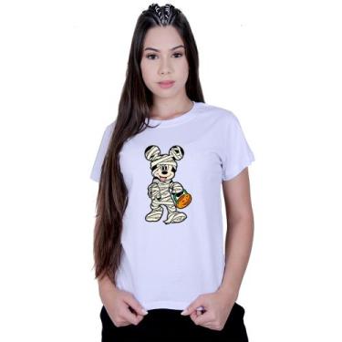 Imagem de Camiseta Baby Look Feminina Mickey Mouse Mumia - Lafre, Branco, GG