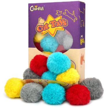 Imagem de Cat Toy CHIWAVA Furry Pomons Balls com Catnip 1,8 polegadas, 24 unidad