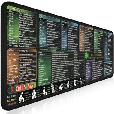 Imagem de Folha de dicas do Mouse Pad Secret Corner Excel à prova d'água 80x30cm