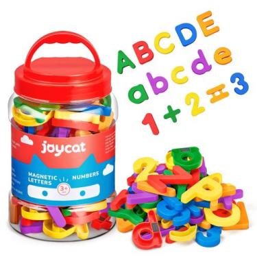 Imagem de Letras magnéticas, números, alfabeto, ímãs de geladeira, conjunto de b