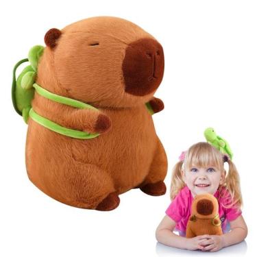 Imagem de Brinquedo de pelúcia Emoin Capybara com travesseiro Turtle Bag de 23 c