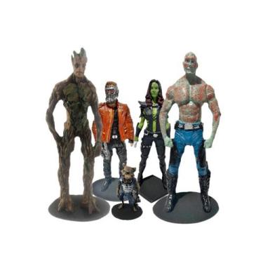 Imagem de Kit 5 Bonecos Guardiões da Galaxia Vingadores Senhor das Estrelas Drax