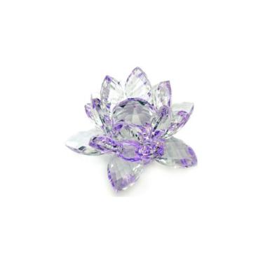 Imagem de Enfeite Decoração de Cristal Vidro Flor de Lotus Para Sala Quarto Cris