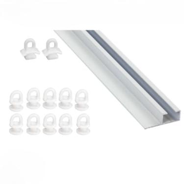 Imagem de Trilho Suíço simples com aba para fixação branco - cortina onda perfeita - vários tamanhos - deslizante(4,5 METROS)
