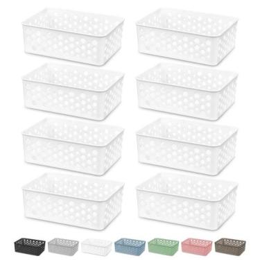 Imagem de Kit 10 Cesto Organizador Rattan Armário Gaveta Lavanderia P - Usual Ut