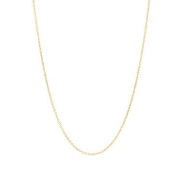 Imagem de Cordão Longo Rommanel Banhado Ouro Fio Elo Cadeado 0,35 80cm 532193