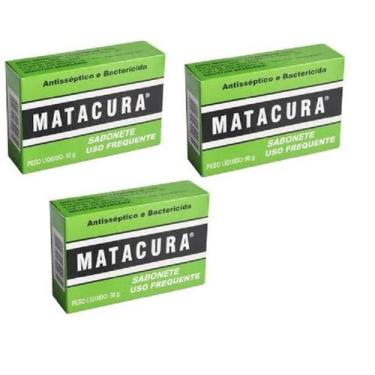 Imagem de KIT 3 Sabonete antiséptico Matacura 90 gr - Sabonete para cães e Gatos