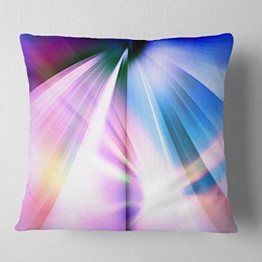 Imagem de Designart Rays of Speed Manta abstrata azul para sala de estar, sofá, enchimento de almofada de alta qualidade + capa de almofada impressa em ambos os lados 45,72 x 45,72 cm