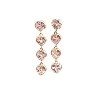 Imagem de Brinco Coração De Ouro 18k 750 Rosa - DR Joias