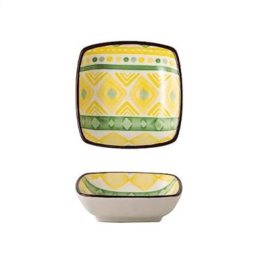 Imagem de YAYAOVP-24927 Bandeja de servir dividida Prato retangular de cerâmica para molho de soja, tigelas pequenas para acompanhamentos, ingredientes de molho de sushi, mini tigelas minúsculas. bandeja de