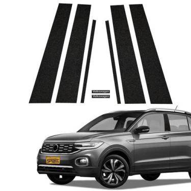 Imagem de Adesivo Blackout Coluna Porta P/ T-cross Preto Genérico - SPORTINOX, T