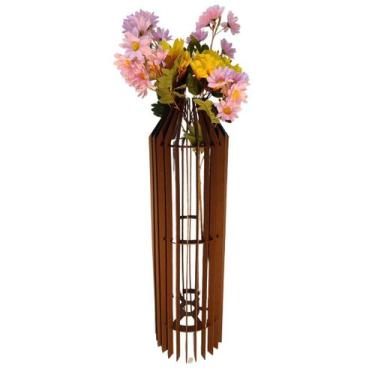 Imagem de Vaso de Chão Decorativo Grande MDF PENEDO - LENOBRE, Marrom, 75x20cm