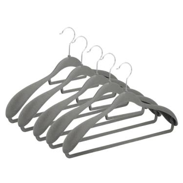 Imagem de Kit 10 Cabide de Veludo Adulto com Ombreira Fixa – Ideal para Camisa, Terno, Blazer, Vestido, Saia | Reforçado, Antiaderente e Elegante