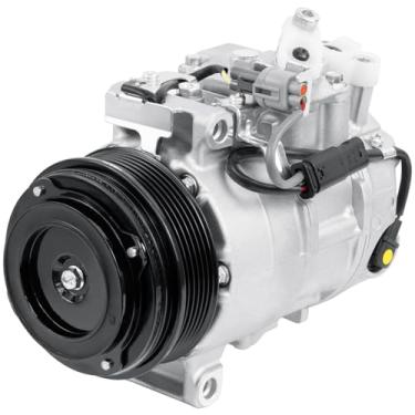 Imagem de 0008302600 Conjunto de compressor de ar condicionado AC com embreagem compatível com Mercedes-Benz E250 2014-16 L4 2.1L, E300 15-16, E350 2014 2016, E400 16-17, SL400 15-16, CLS400 0 15 - 17, GLK250