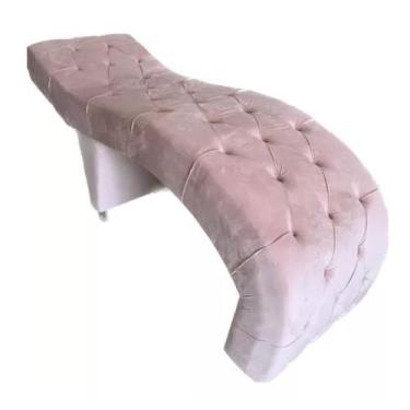Imagem de Maca para Estética Luxo Veludo Rose com Capitone Estofados Cintatex
