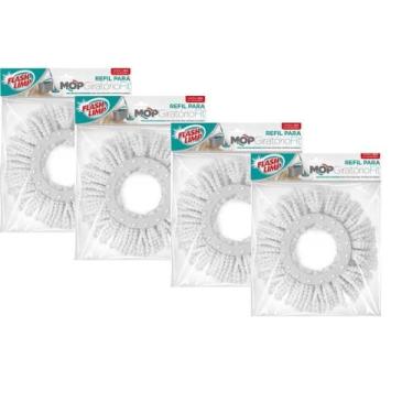 Imagem de Kit 4 Refil Microfibra Esfregão Mop Fit Odyssey Fit Flash Limp RMOP501