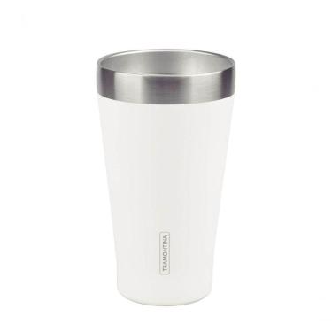 Imagem de Copo Térmico Branco Em Aço Inox Tramontina Exata Sem Tampa 550ml