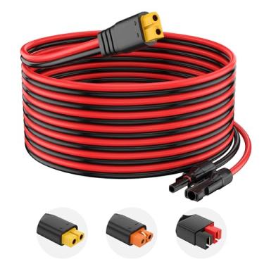 Imagem de Conector solar 12AWG para cabo de extensão adaptador XT60 painel solar para gerador de energia solar potável/painel solar dobrável para trailer/estação de energia portátil (1,5 m)