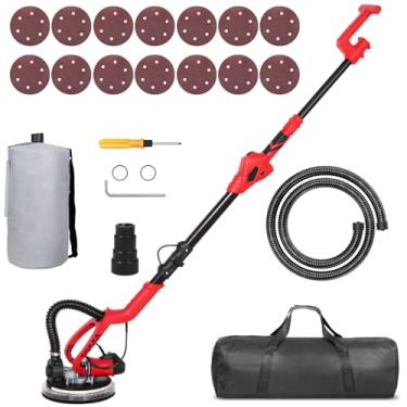 Imagem de Vistreck Lixadeira De Drywall, Lixadeira Elétrica De Drywall De 750 W Com Coleta De Pó A Vácuo, Ferramenta De Remoção De Teto De Pipoca Com 6 Velocidades Variáveis De 1000-1850 Rpm, 14 Peças De Lixa