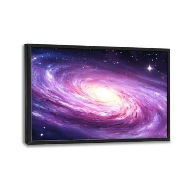 Imagem de Lovira Arte de parede extragrande galáxia espaço sideral universo rústico céu estrelado grande tela decoração de parede pinturas pinturas emolduradas arte para sala de estar quarto escritório 61 cm x