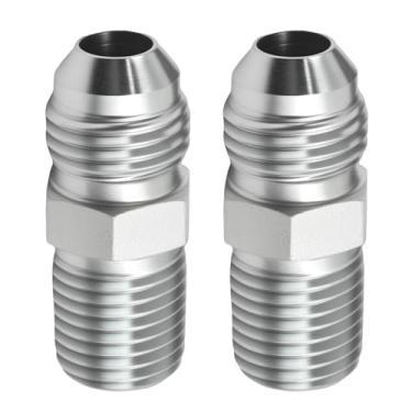 Imagem de MDEOOSKY 2 peças de encaixe hidráulico, 3/20.3 cm macho 37° Flare JIC x 1/10.2 cm adaptador de mangueira macho, conectores de tubo reto para fluidos hidráulicos de ar