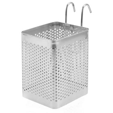 Imagem de Suporte de utensílios de aço inoxidável para balcão de cozinha - Suporte de utensílios de cozinha perfurado para bancada colher de pauzinho, suporte para espátula, suporte para secador com ganchos - Suporte para utensílios de cozinha