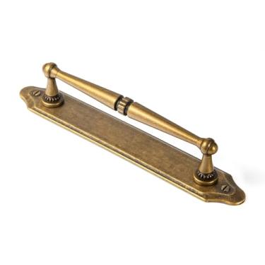 Imagem de Goo-Ki Puxadores de gaveta de armário de latão antigo c-c de 12,8 cm com placa traseira/espaçador/placa de base ferragens de cozinha de liga de zinco - pacote com 2 alças de barra de latão retrô