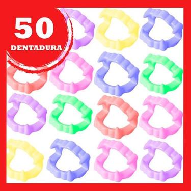 Imagem de Dentadura Plástico para Lembrancinhas Infantis 50 Unidades - VENDEU BE