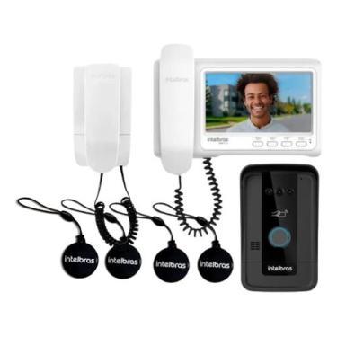 Imagem de Kit Videoporteiro Intelbras IVR 7 ID com Extensão de Áudio e 4 Chaveir