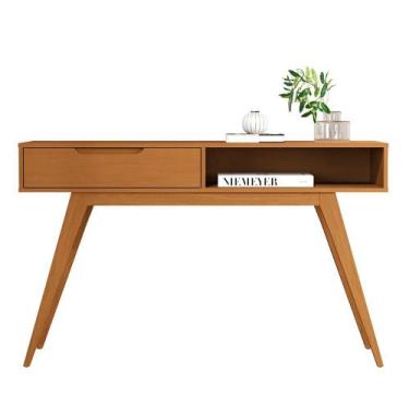 Imagem de Aparador Tucumã com 1 Gaveta e Pés de Madeira Maciça - JB Bechara, Nat