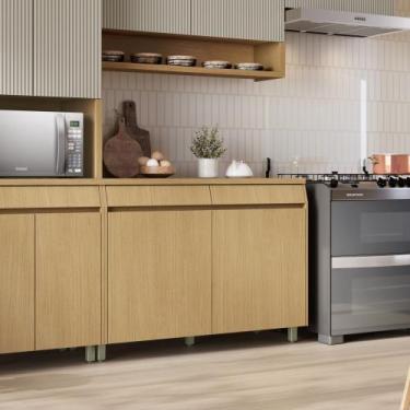 Imagem de Balcao 2 Portas 2 Gaveta 120cm Simone Mendes 100% Mdf - Nesher Móveis