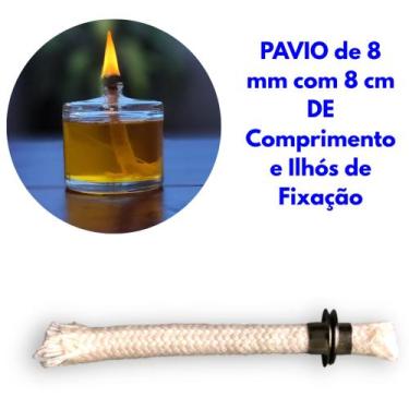 Imagem de Kit de 10 pavios de algodão para lamparina de vidro - Já quero repelen