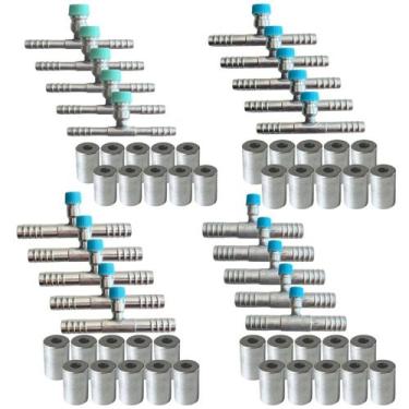 Imagem de Kit Caneca E Emenda Com Ventil R134 6 8 10 12mm Alumínio 60pç - TUNDRA