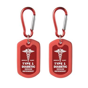 Imagem de Etiqueta para diabéticos tipo 1 dependente de insulina com zíper com zíper (fivela de escalada - vermelha) - 2X