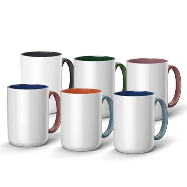 Imagem de Cricut Caneca de cerâmica chanfrada em branco - 425.2 g/425 ml (6 ct) - Caneca personalizada DIY - Funciona com folhas de transferência, canetas, marcadores e sublimação Infusible Ink