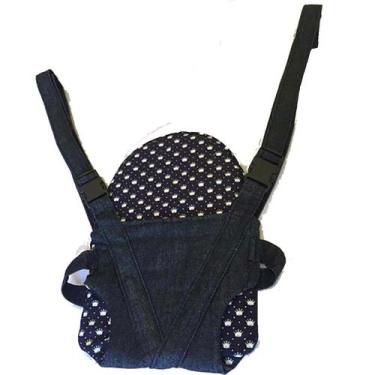 Imagem de Canguru para Boneca Jeans Ergonômico Ajustável - Kowak Baby, Marinho