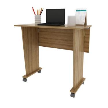 Imagem de Escrivaninha com Rodinhas Dobrável MDP Amêndoa Tecnomobili