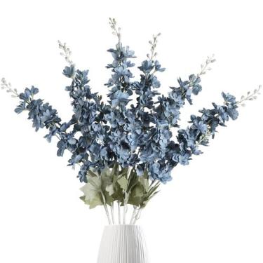 Imagem de Flores artificiais IPOPU Delphinium Dusty Blue 85 cm 6 unidades