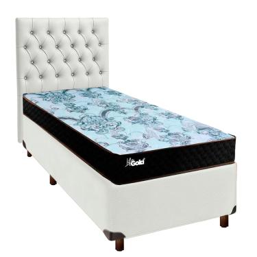 Imagem de Kit Cama Box + Cabeceira + Colchão Solteiro Molas Ensacadas - Life Gold - Paropas
