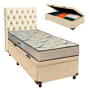Imagem de Kit Cama Box Bau + Cabeceira + Colchão Solteiro D33 - Maxsono - Paropas