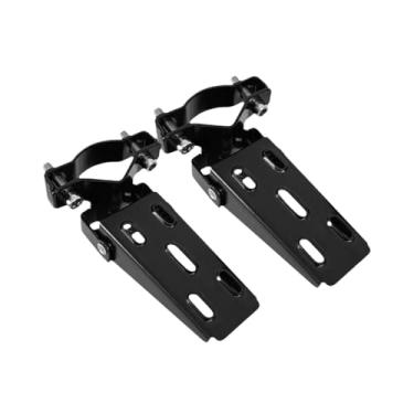 Imagem de UGPLM 2 peças pedais traseiros de bicicleta elétrica apoios para os pés suportes versáteis para passageiros peças de reparo apoios para os pés de bicicleta, Preto